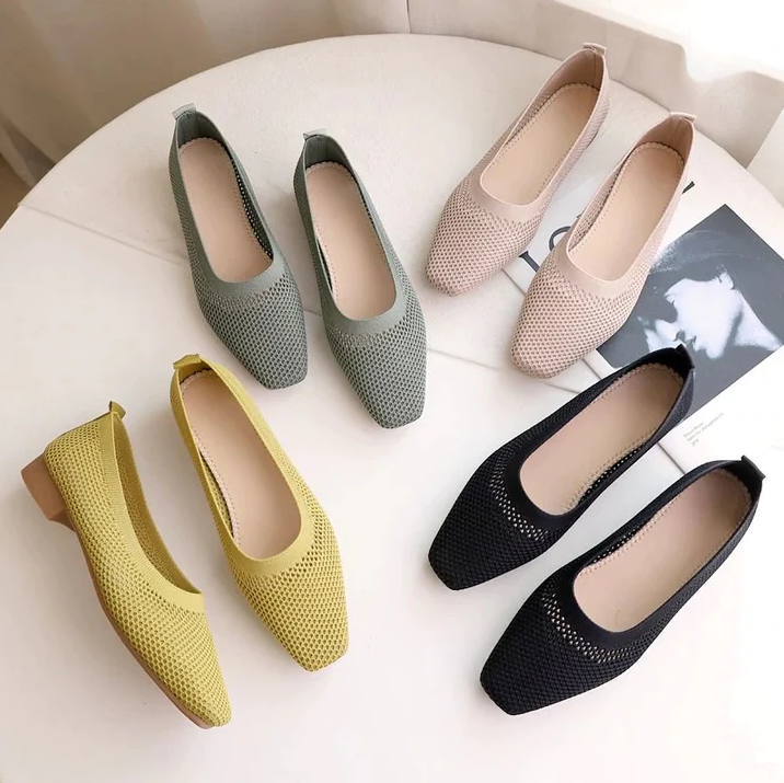 Ballerines bout carré en maille respirante - Collection 2023